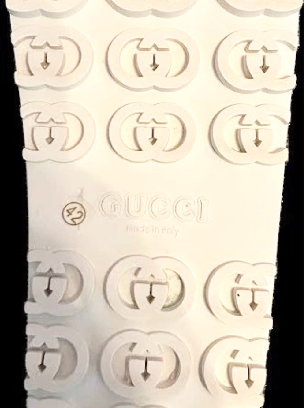 Gucci unisex Cream Logo Slide Sandals - Picture 3 of 3